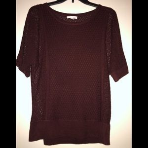 Maroon light short sleeve sweater